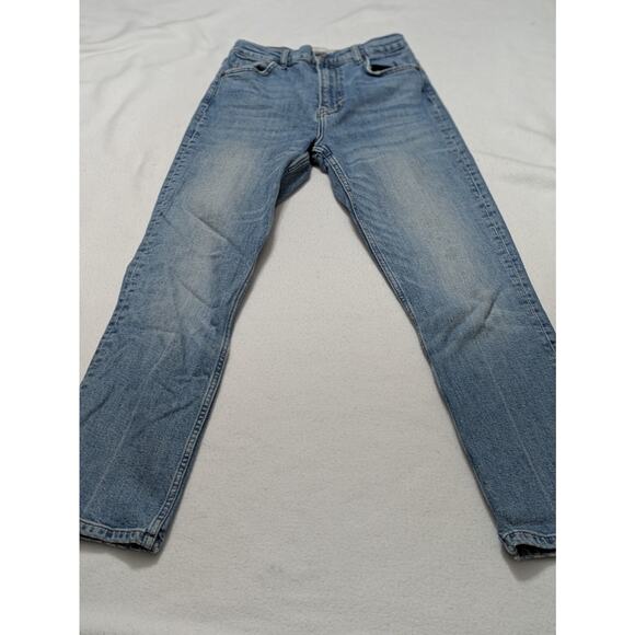 Reformation Jeans Womens Sz 26 Liza Distressed Straight Leg Crop High‎ Rise Blue - Picture 1 of 10